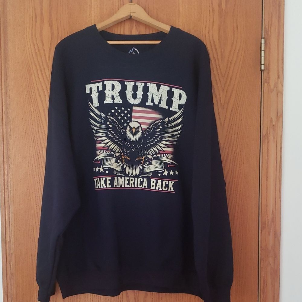 Like New Rock Paper Sizzle "TRUMP- Take America Back" Pullover Sweatshirt Sz 2XL